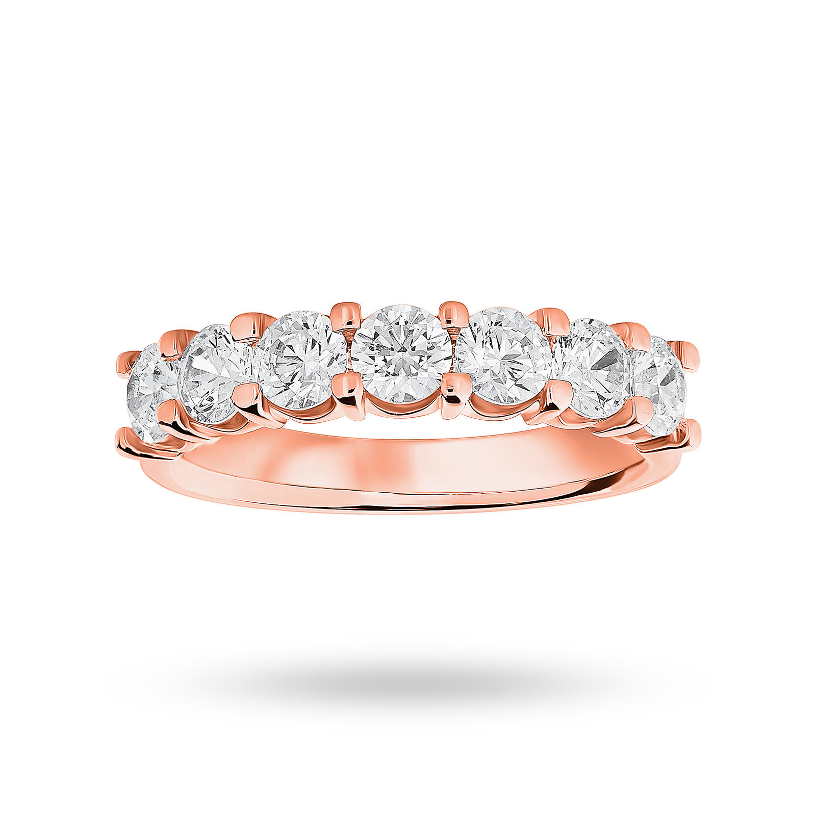 18 Carat Rose Gold 1.30 Carat Brilliant Cut Under Bezel Half Eternity Ring